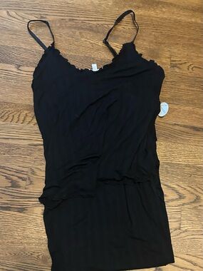 Honeydew Intimates Black Adjustable Strap 2 piece sleepwear kiss embroidered